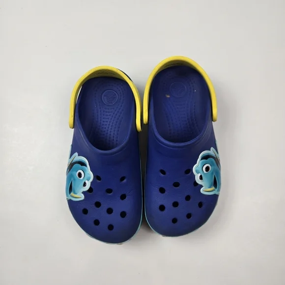 CROCS Kids Blue and Yellow Water Shoes - Picture 4 of 7